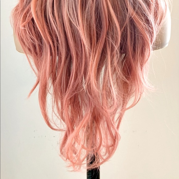 Very Pretty 24” Ombre Pink Coral Mix Lace Front Premium Wig - Picture 12 of 12